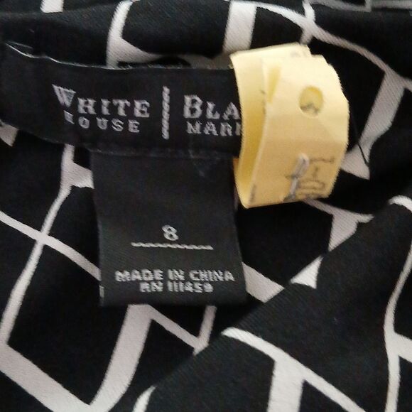 White House Black Market black white halter maxi dress Sz 8 - Picture 8 of 8